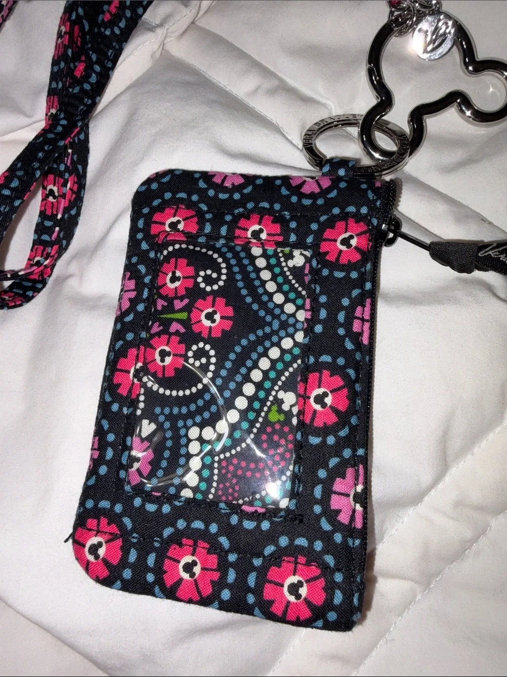 Nwot Vera Bradley Disney Mickey Floral ID Case & lanyard